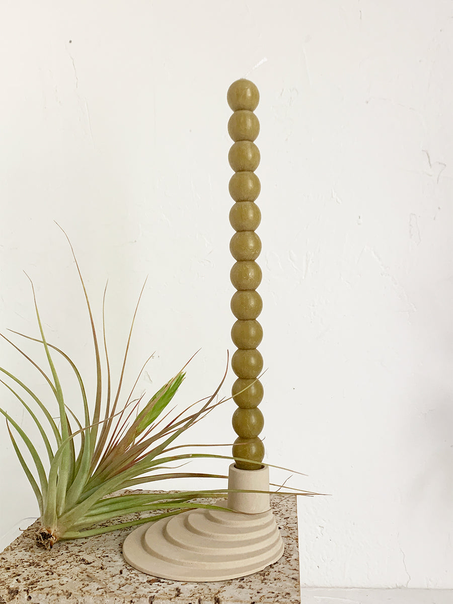 Extra Large Wavy Brass Candlestick